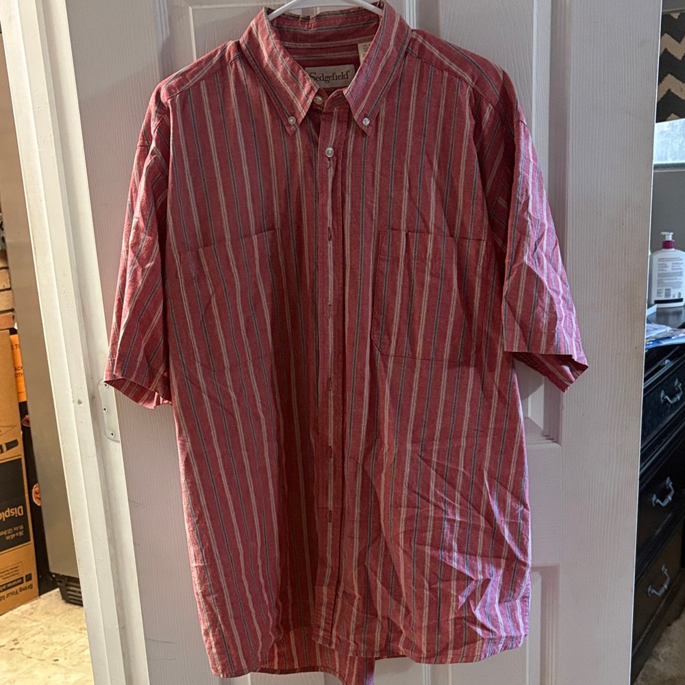 Classic Red and White Striped Men's Shirt